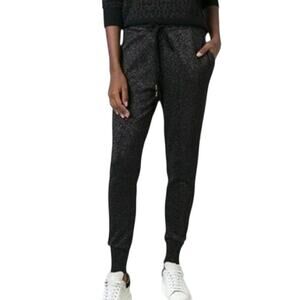 MARKUS‎ LUPFER Metallic Cotton-blend Track Pants In Black XS